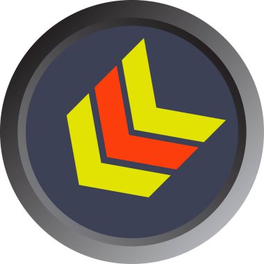 Düz stil vektör illüstrasyonunda yön ok simgesi