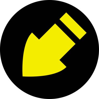 Düz stil vektör illüstrasyonunda yön ok simgesi