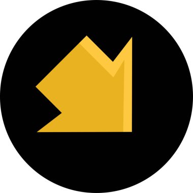 Düz stil vektör illüstrasyonunda yön ok simgesi