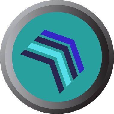 Düz stil vektör illüstrasyonunda yön ok simgesi