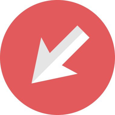 Düz stil vektör illüstrasyonunda yön ok simgesi