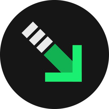 Düz stil vektör illüstrasyonunda yön ok simgesi