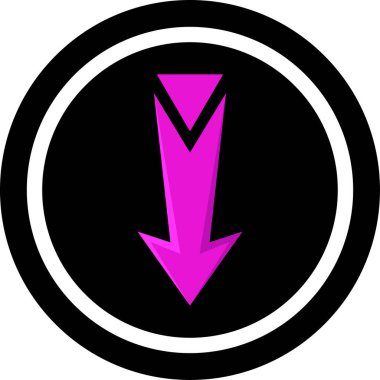 Düz stil vektör illüstrasyonunda yön ok simgesi