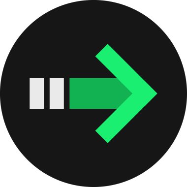 Düz stil vektör illüstrasyonunda yön ok simgesi