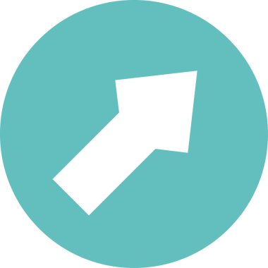 Düz stil vektör illüstrasyonunda yön ok simgesi