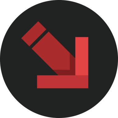 Düz stil vektör illüstrasyonunda yön ok simgesi