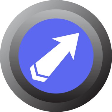 Düz stil vektör illüstrasyonunda yön ok simgesi