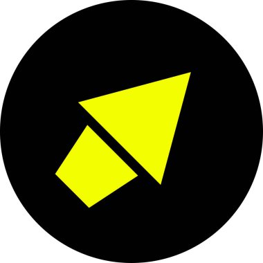 Düz stil vektör illüstrasyonunda yön ok simgesi