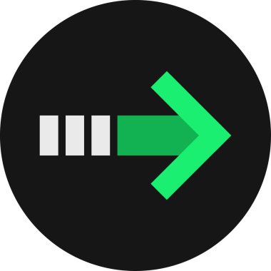 Düz stil vektör illüstrasyonunda yön ok simgesi