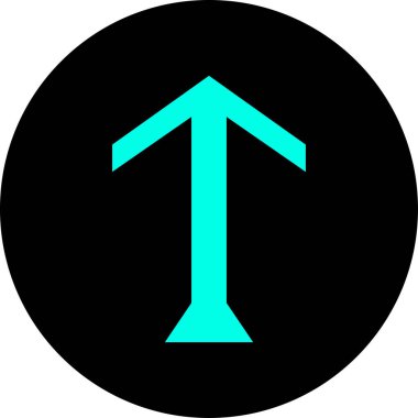 Düz stil vektör illüstrasyonunda yön ok simgesi