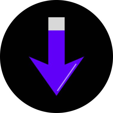 Düz stil vektör illüstrasyonunda yön ok simgesi