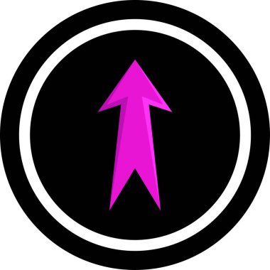 Düz stil vektör illüstrasyonunda yön ok simgesi