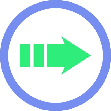 Beyaz arkaplanda ok yönü simgesi, vektör illüstrasyonu