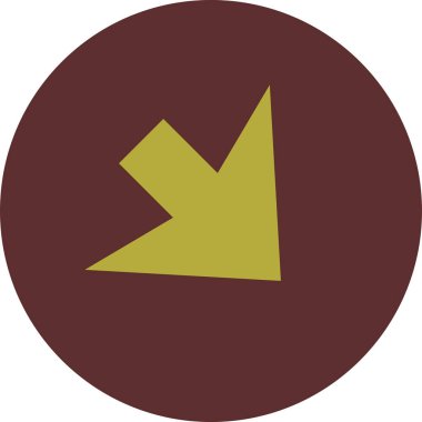 Düz stil vektör illüstrasyonunda yön ok simgesi