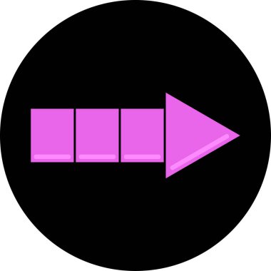 Düz stil vektör illüstrasyonunda yön ok simgesi