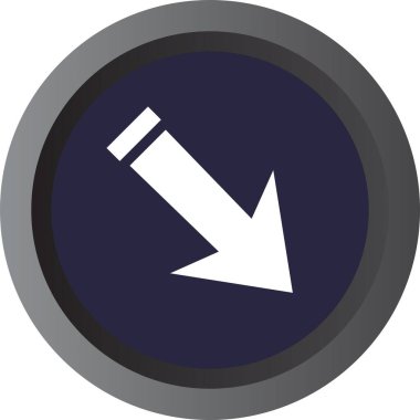 Düz stil vektör illüstrasyonunda yön ok simgesi