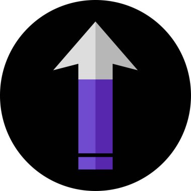 Düz stil vektör illüstrasyonunda yön ok simgesi