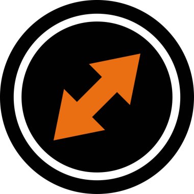 Düz stil vektör illüstrasyonunda yön ok simgesi