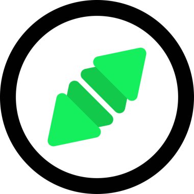 Düz stil vektör illüstrasyonunda yön ok simgesi