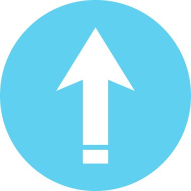 Düz stil vektör illüstrasyonunda yön ok simgesi