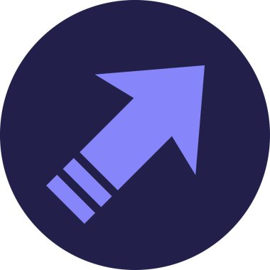 Düz stil vektör illüstrasyonunda yön ok simgesi