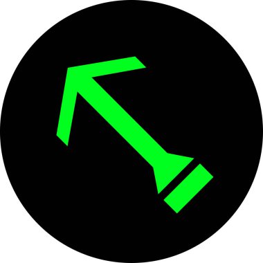 Düz stil vektör illüstrasyonunda yön ok simgesi