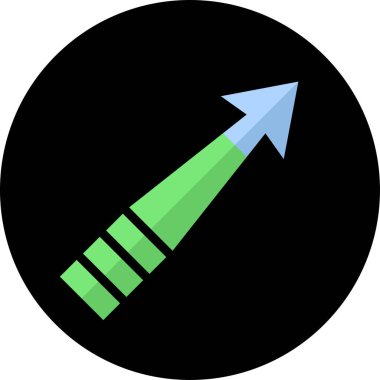 Düz stil vektör illüstrasyonunda yön ok simgesi