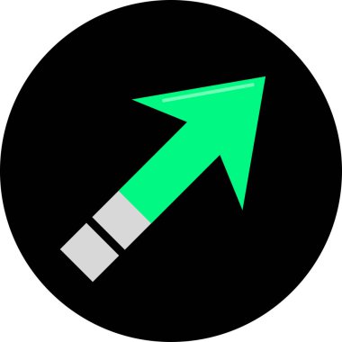 Düz stil vektör illüstrasyonunda yön ok simgesi