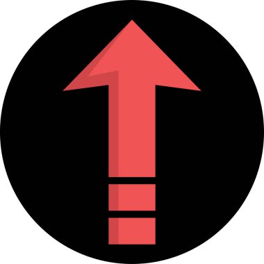 Düz stil vektör illüstrasyonunda yön ok simgesi