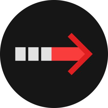 Düz stil vektör illüstrasyonunda yön ok simgesi