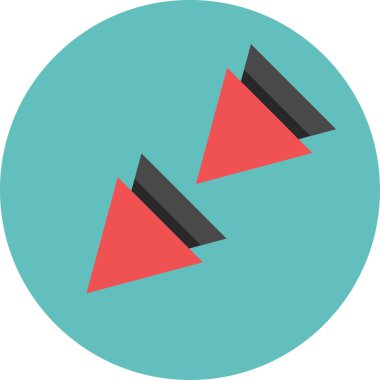 Düz stil vektör illüstrasyonunda yön ok simgesi