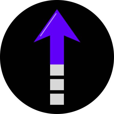 Düz stil vektör illüstrasyonunda yön ok simgesi