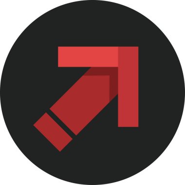 Düz stil vektör illüstrasyonunda yön ok simgesi