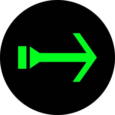 Düz stil vektör illüstrasyonunda yön ok simgesi