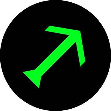 Düz stil vektör illüstrasyonunda yön ok simgesi