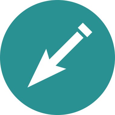 Düz stil vektör illüstrasyonunda yön ok simgesi