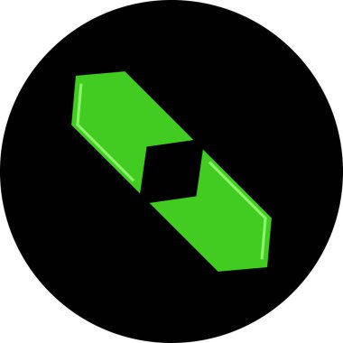 Düz stil vektör illüstrasyonunda yön ok simgesi