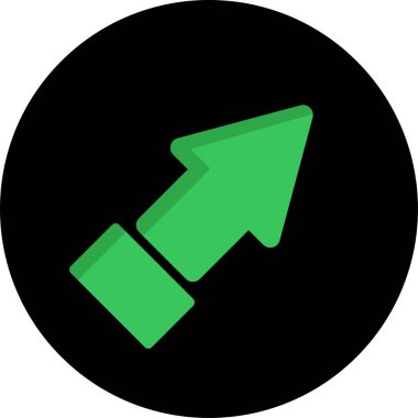 Düz stil vektör illüstrasyonunda yön ok simgesi