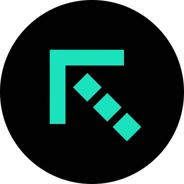 Düz stil vektör illüstrasyonunda yön ok simgesi