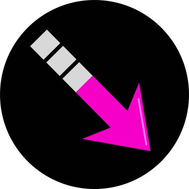 Düz stil vektör illüstrasyonunda yön ok simgesi