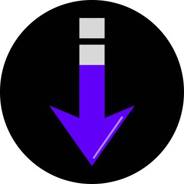 Düz stil vektör illüstrasyonunda yön ok simgesi