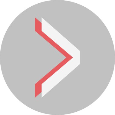 Düz stil vektör illüstrasyonunda yön ok simgesi