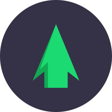 Düz stil vektör illüstrasyonunda yön ok simgesi