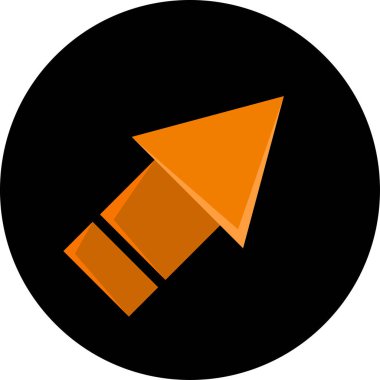 Düz stil vektör illüstrasyonunda yön ok simgesi