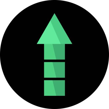 Düz stil vektör illüstrasyonunda yön ok simgesi