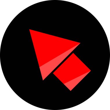 Düz stil vektör illüstrasyonunda yön ok simgesi