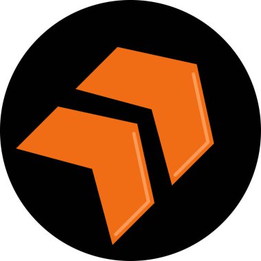 Düz stil vektör illüstrasyonunda yön ok simgesi