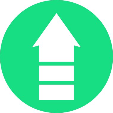 Düz stil vektör illüstrasyonunda yön ok simgesi