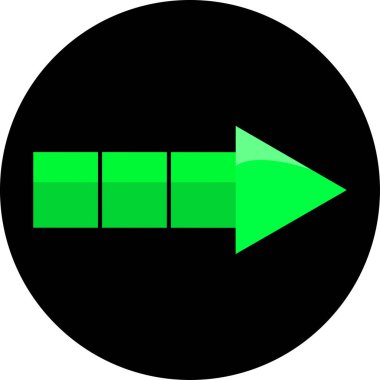 Düz stil vektör illüstrasyonunda yön ok simgesi