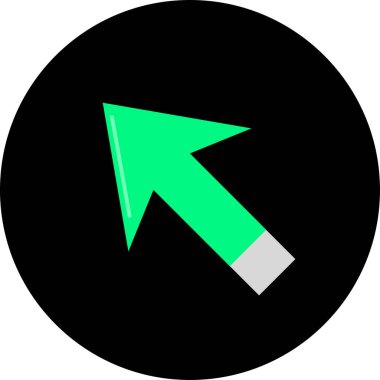 Düz stil vektör illüstrasyonunda yön ok simgesi